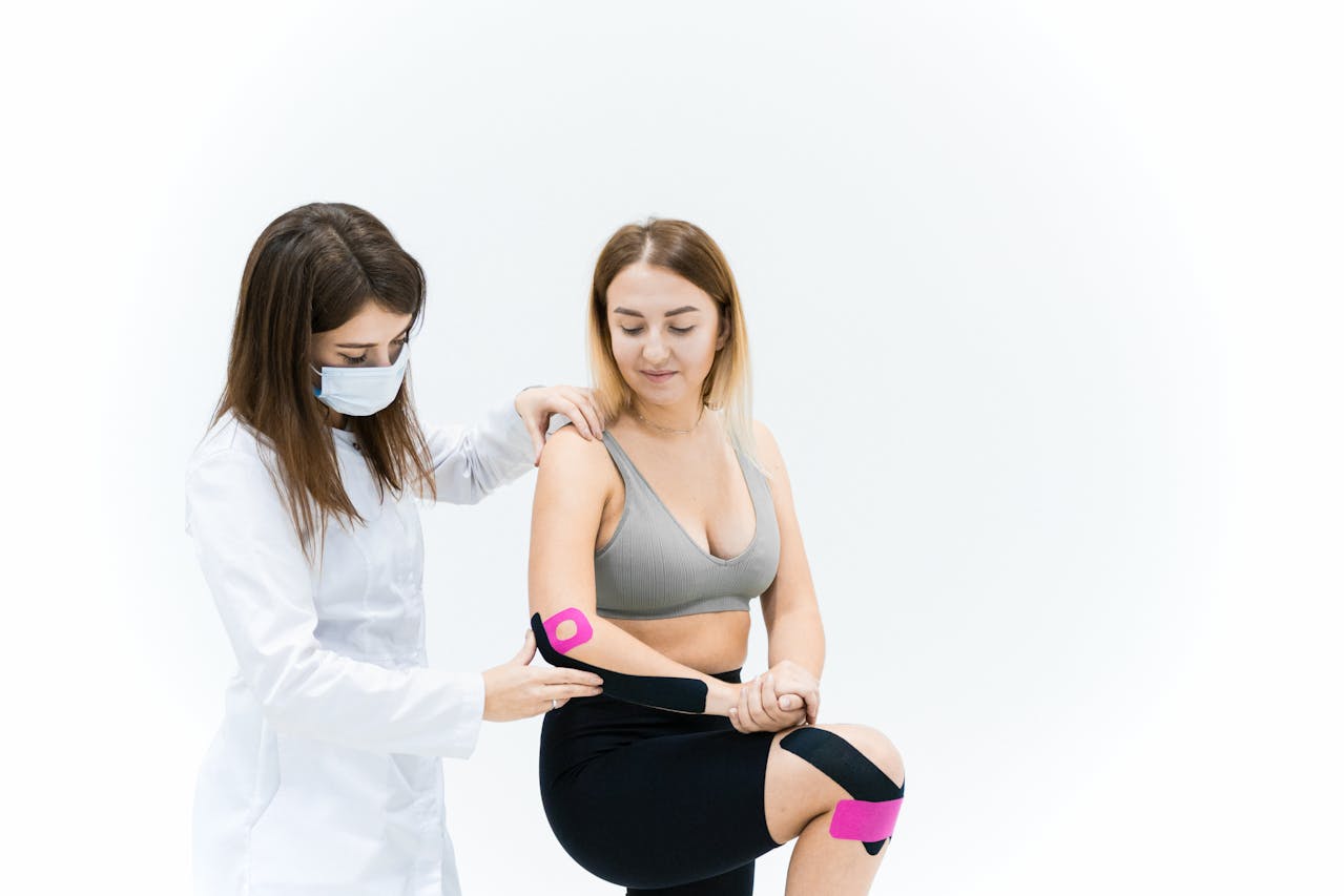 Typical kinesio therapy session for lady